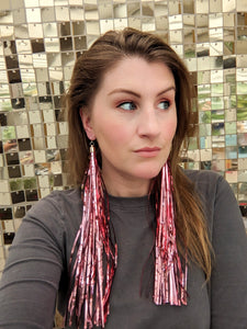 Tinsel Tassel Earrings - Rose Gold