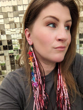 Load image into Gallery viewer, Tinsel Tassel Earrings - Rose Gold
