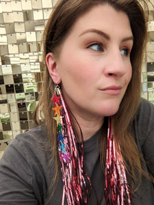 Tinsel Tassel Earrings - Rose Gold