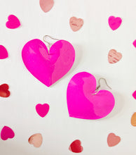 Load image into Gallery viewer, Smooth Pink Patent Heart Earrings
