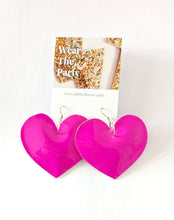 Load image into Gallery viewer, Smooth Pink Patent Heart Earrings
