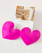 Load image into Gallery viewer, Smooth Pink Patent Heart Earrings
