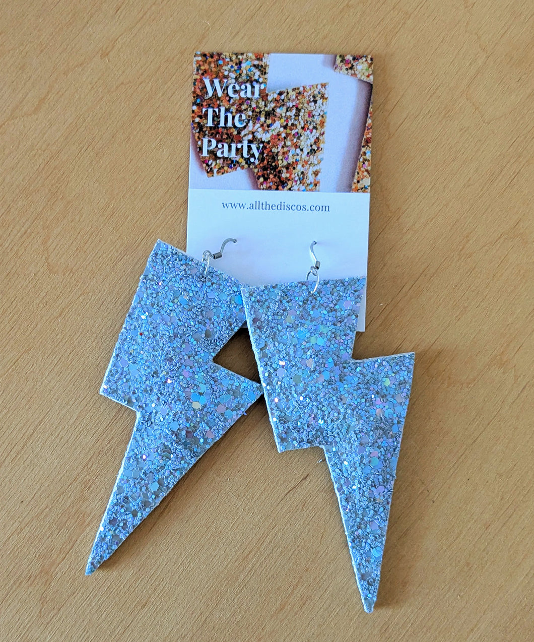 Bluebell Sparkle Super Disco Bolt Lightning Bolt Earrings