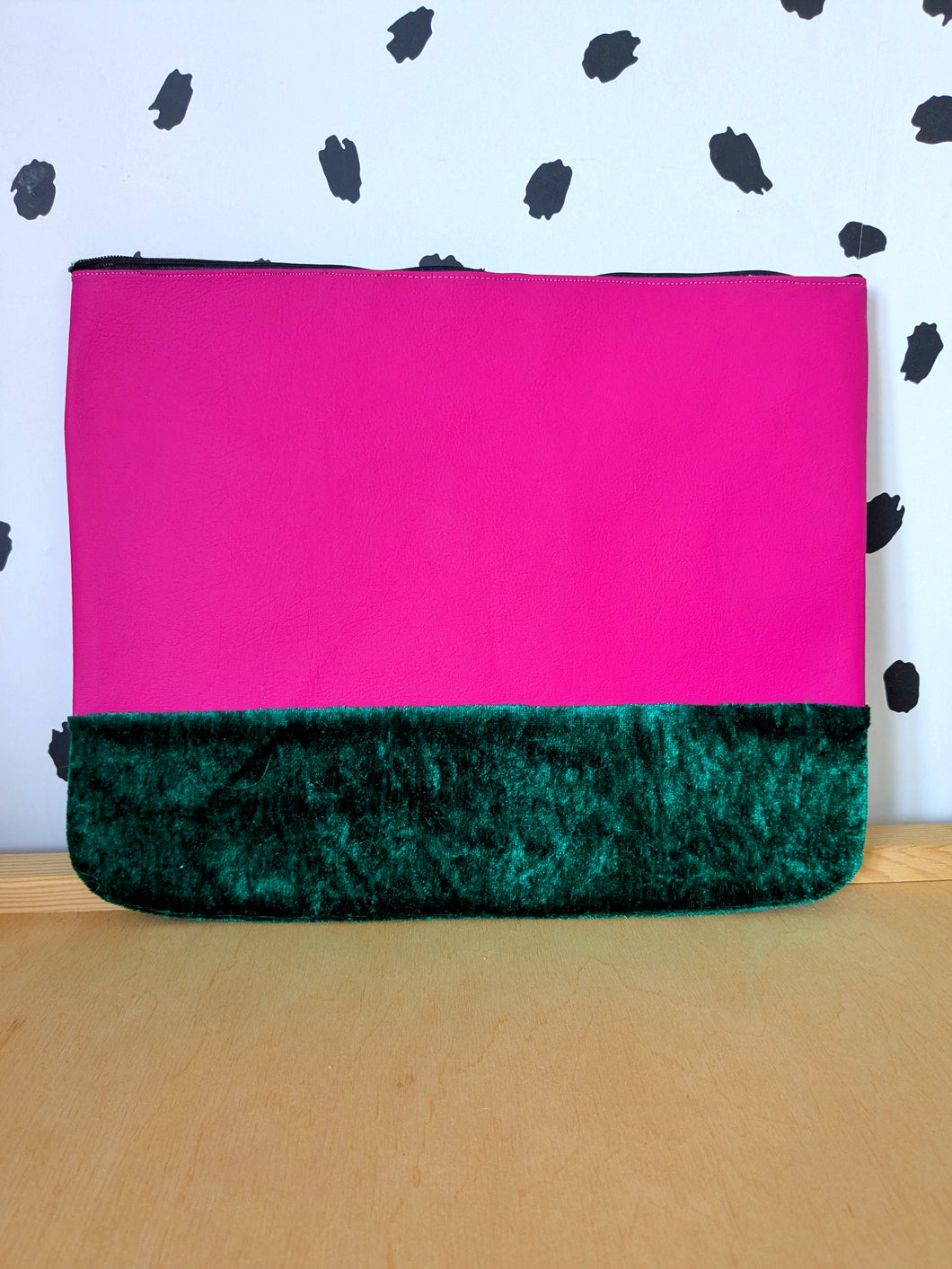 Sample Pink and Green Pouch Bag