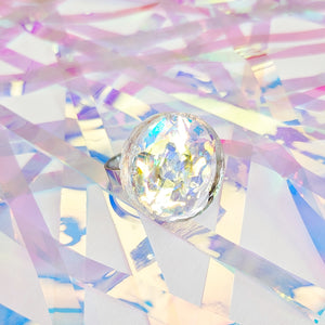 Tinsel Confetti Rings - Mermaid Iridescent