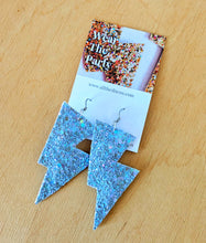 Load image into Gallery viewer, Bluebell Sparkle Disco Bolt Lightning Bolt Earrings

