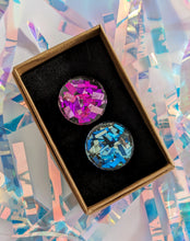 Load image into Gallery viewer, Tinsel Confetti Rings - Blues
