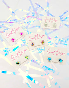 Tinsel Confetti Tiny Stud Earrings - Pink