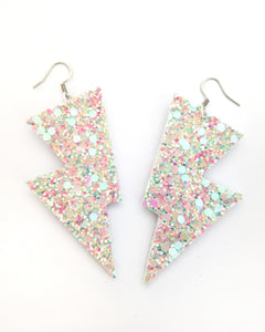 Pastel Sherbet Disco Bolt Lightning Bolt Earrings