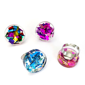 Tinsel Confetti Rings - Rainbow