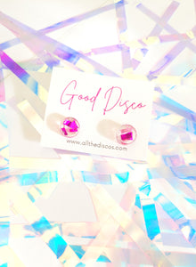 Tinsel Confetti Tiny Stud Earrings - Pink