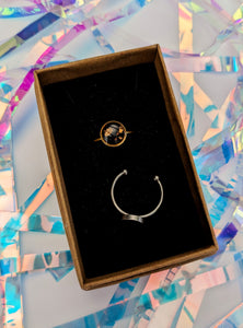 Small Open Band Ring - Gold Splash