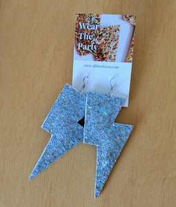 Bluebell Sparkle Super Disco Bolt Lightning Bolt Earrings