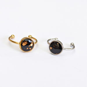 Small Open Band Ring - Gold Splash