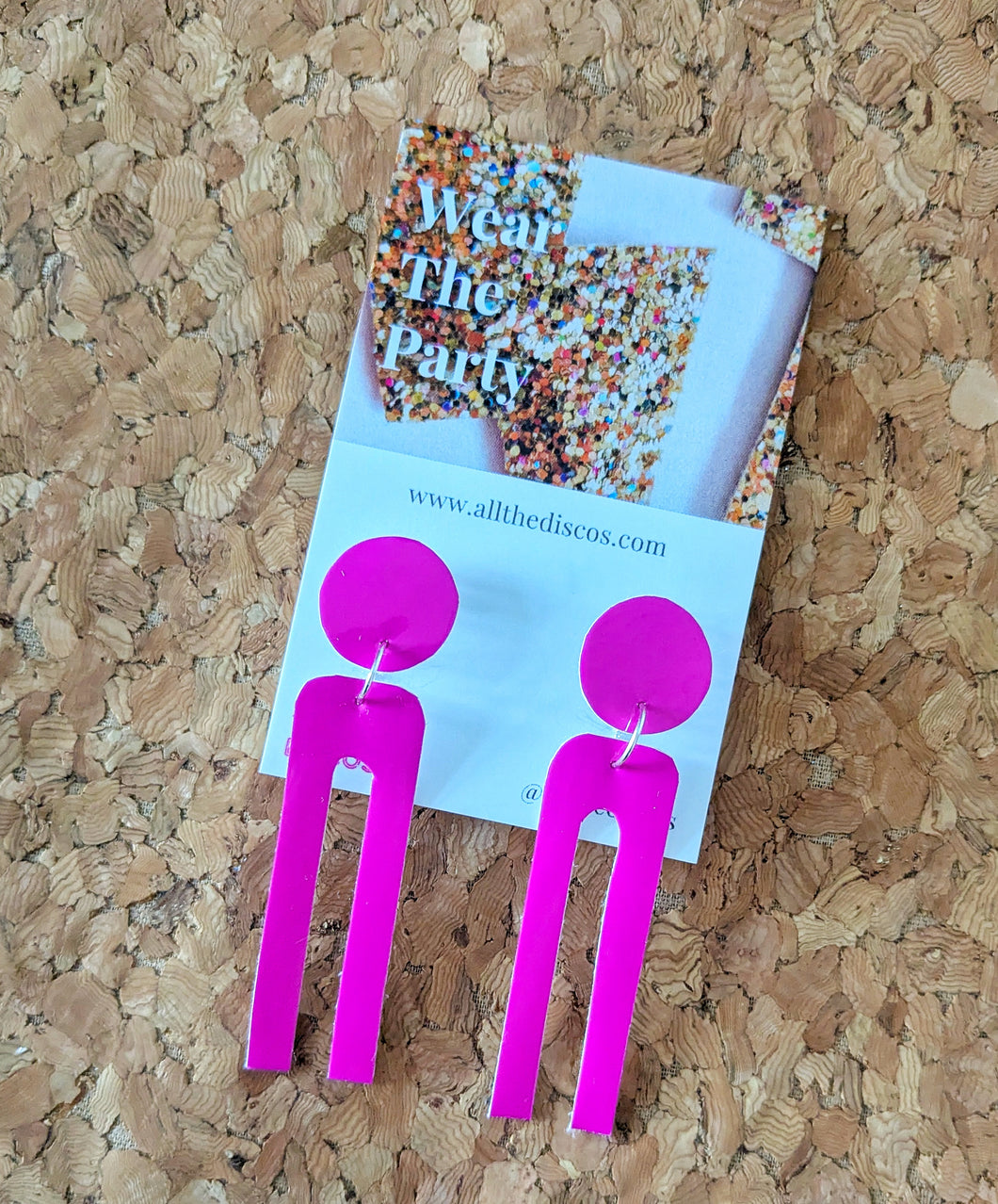 Pink Patent Statement Stud Dangles