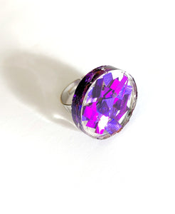 Tinsel Confetti Rings - Purple