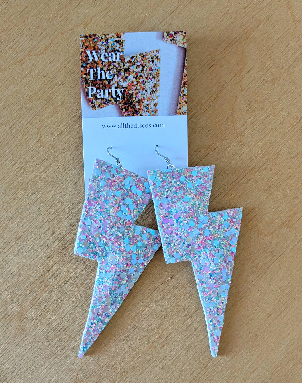 Pastel Sherbet Super Disco Bolt Lightning Bolt Earrings