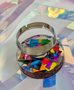 Tinsel Confetti Rings - Rainbow