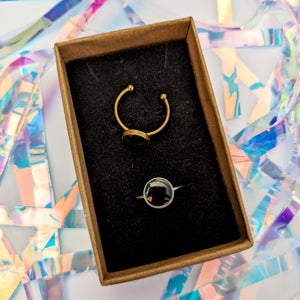 Small Open Band Ring - Gold Splash