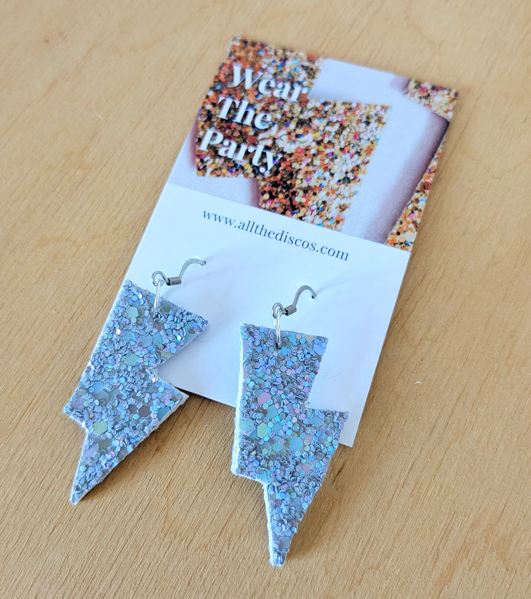Bluebell Sparkle Mini Disco Bolt Lightning Bolt Earrings