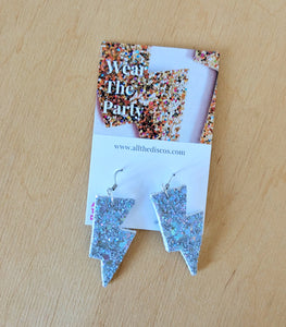 Bluebell Sparkle Mini Disco Bolt Lightning Bolt Earrings