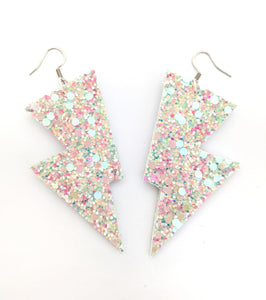 Pastel Sherbet Disco Bolt Lightning Bolt Earrings