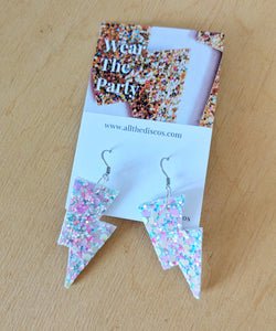 Pastel Sherbet Mini Disco Bolt Lightning Bolt Earrings