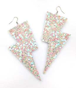 Pastel Sherbet Super Disco Bolt Lightning Bolt Earrings