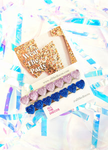 Hair Slides - Pink and Blue Hearts