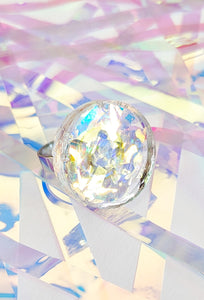 Tinsel Confetti Rings - Mermaid Iridescent