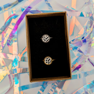 Small Fabric Open Rings - Spotty