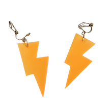 Load image into Gallery viewer, Neon Orange Jelly - Mini Disco Bolt Lightning Bolt Earrings
