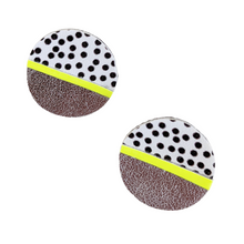 Load image into Gallery viewer, Statement Studs - Silver, Yellow and Spotty Circle
