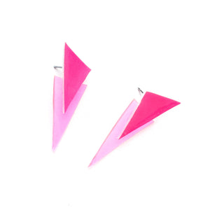 Neon Pink Patent and Jelly - Power Dressing Stud Earrings