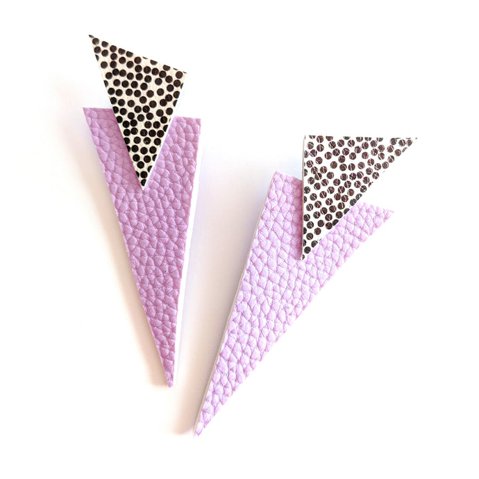 Lavender and Spotty - Power Dressing Oversized Statement Earrings