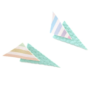 Mint and Rainbow Stripe - Power Dressing Stud Earrings