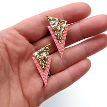 Load image into Gallery viewer, Soft Coral and Gold - Power Dressing Stud Earrings
