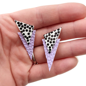 Lavender and Spotty - Power Dressing Stud Earrings