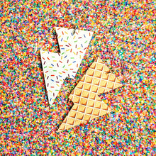 Load image into Gallery viewer, Ice Cream Cone - Disco Bolt Lightning Bolt Earrings
