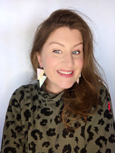Load image into Gallery viewer, Chunky Rainbow Stripe Glitter - Disco Bolt Lightning Bolt Earrings
