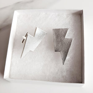 Disco Bolt Lightning Bolt Cufflinks - Silver