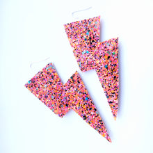 Load image into Gallery viewer, Halloween Orange - Super Disco Bolt Lightning Bolt Earrings (Ltd Edition)
