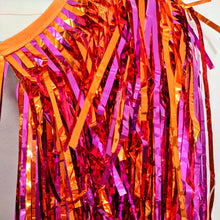 Load image into Gallery viewer, Pink and Orange Tinsel Party/Festival Cape
