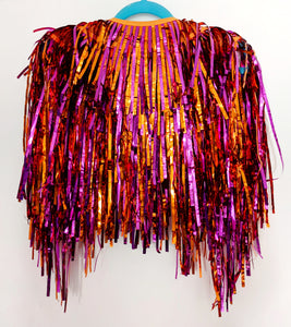 Pink and Orange Tinsel Party/Festival Cape