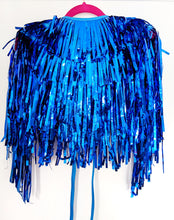 Load image into Gallery viewer, Blue Tinsel Party/Festival Cape
