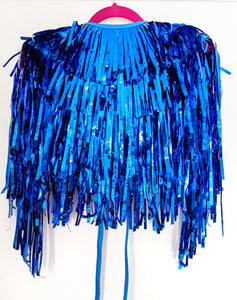 Blue Tinsel Party/Festival Cape