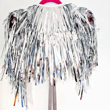 Load image into Gallery viewer, Silver Tinsel Party/Festival Cape
