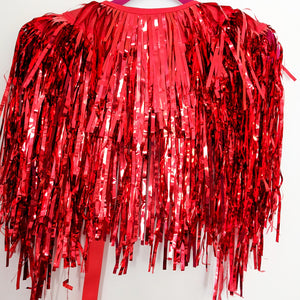 Red Tinsel Party/Festival Cape