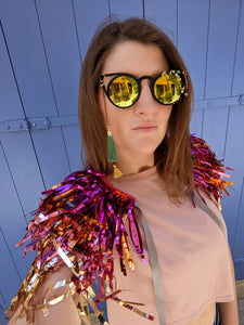 Pink and Gold Ombre Disco Party Cape
