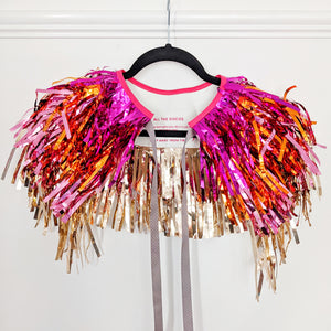 Pink and Gold Ombre Disco Party Cape